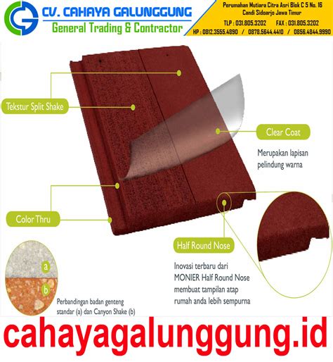 Spesifikasi per meter isi 11 biji dengan jarak reng 32. Genteng Beton Monier Canyon Shake - Daftar Harga Bahan ...