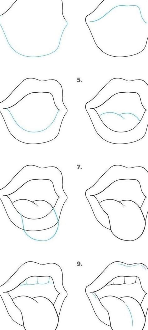 Step By Step Instructions On How To Draw The Lips For Children And