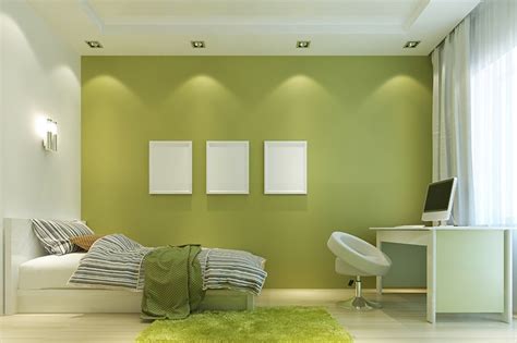 What Color Goes With Green Bedroom Wall Painting Colours