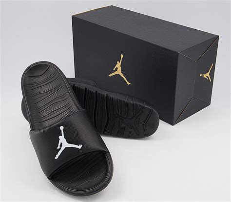 Jordan Jordan Break Slides Black White Mens Sandals
