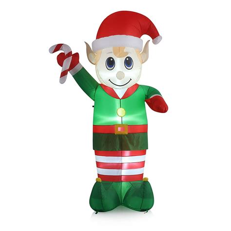 E 8FT Tall Christmas Inflatable Elf Lawn Yard Garden outdoor decoration