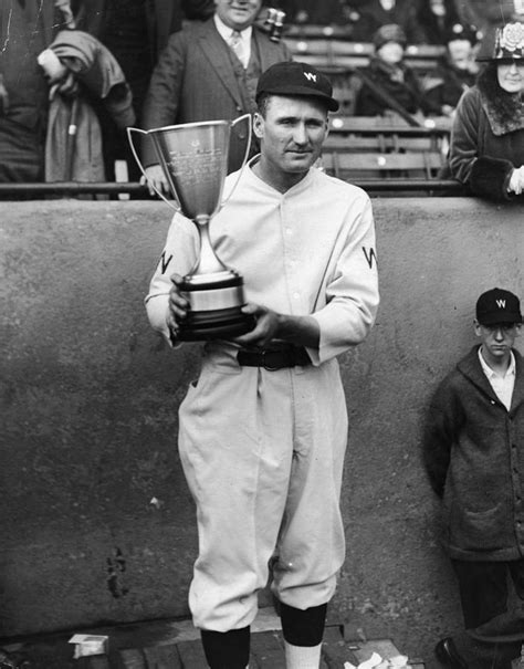 Walter Johnson Receives Trophy By Fpg