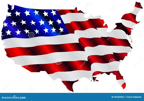 American Flag Map Stock Vector Illustration Of America 8620848