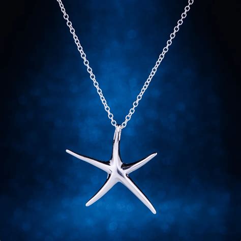 Starfish Shiny Light Silver Plated Necklace 925 Jewelry Silver Pandant