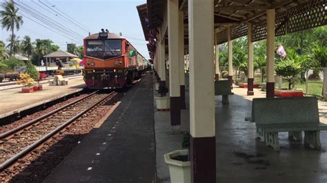 รถไฟไทย thai railway srtขบวนรถธรรมดาที่254หลังสวน ธนบุรี alsthom 4128 youtube