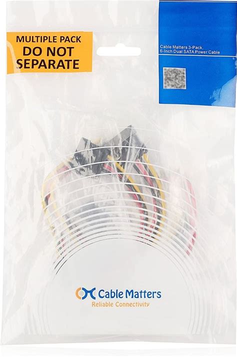 Cable Matters Pack Pin Molex To Dual Sata Power Y Cable Adapter Cm Computers Tech