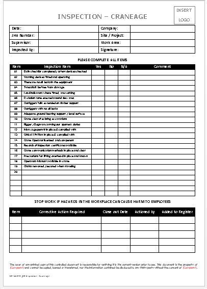 Inspection Lifting Equipment Workplace Health And Safety