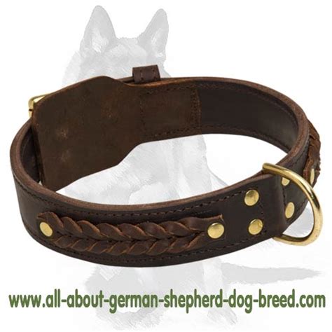 Handsome Braided Leather Collar For German Shepherd German Shepherd