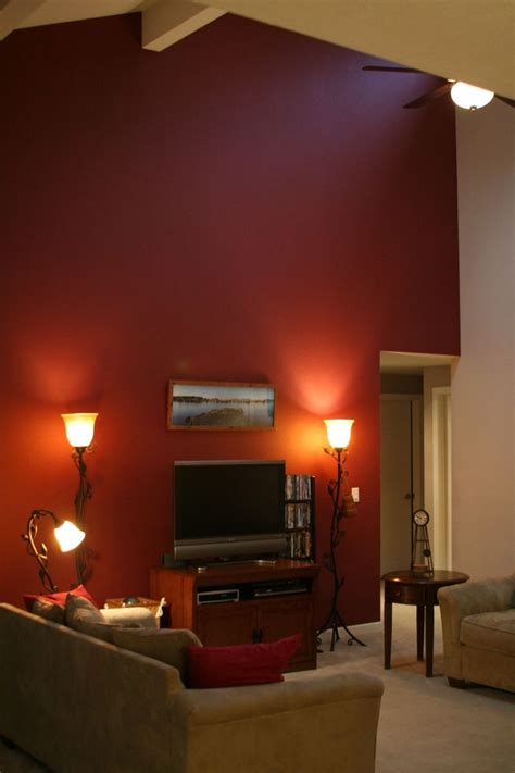 Figuring Out If A Burgundy Accent Wall On Cathedral Ceiling Works