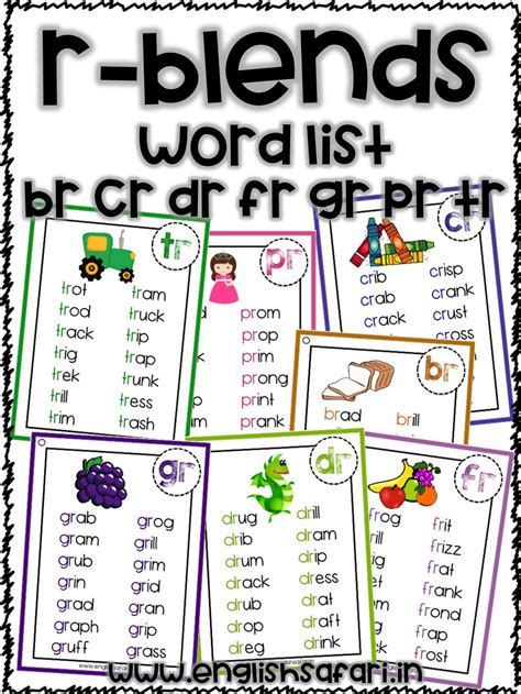 Phonics Word Lists For Consonant Blends Etsy Australia