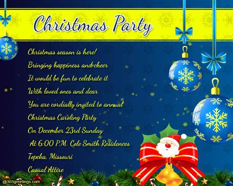 christmas party invitation wording greetingscom