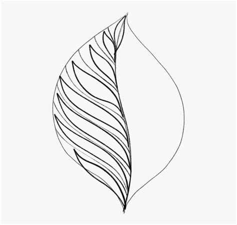 Drawing Leaves Easily Using Simple Shapes Line Art Hd Png Download