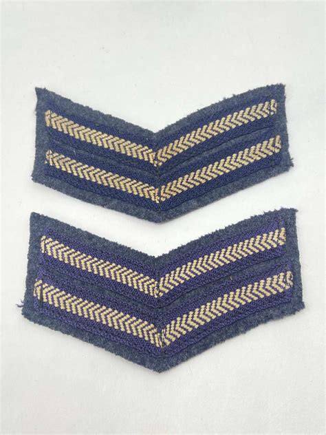 Ww2 Royal Air Force Raf Corporals Cloth Chevron Insignia Rank Patches