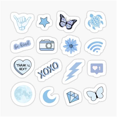 Blue Aesthetic Sticker For Sale By Okihanashop Redbubble