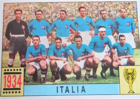 Italy Team Card For The 1934 World Cup Finals Copa Do Mundo Futebol Fifa