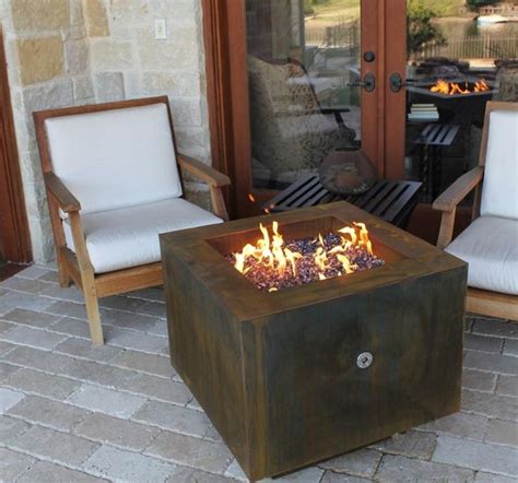 Best portable propane fire pits reviews. 30" Square Cor-Ten Steel Fire Pit with Hidden LP Tank ...