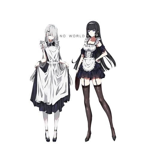 2k Free Download Anime Anime Girls Maid Outfit Black Stockings