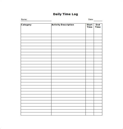 Printable Daily Time Sheets Template Business Psd Excel Word Pdf Free