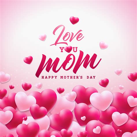 Happy mothers day card images. Happy Mothers Day Greeting card design with heart and Love ...