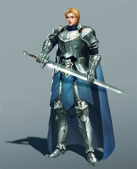 Human Male Paladin Fantasy Armor Fantasy Character Design Concept
