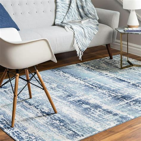 Rugscom Malibu Collection Area Rug ‚Äì 5 X 8 Blue Low Pile Rug