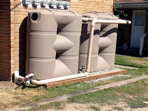 These 265 Gallon Rain Tanks Are Tall And Slim To Fit Neatly Against The