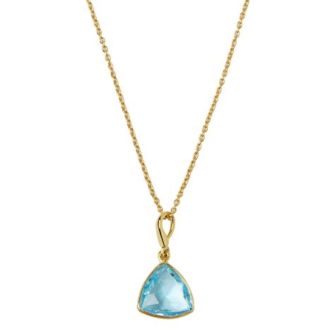 18ct Gold Erato Blue Topaz Triangle Necklace Brandalley