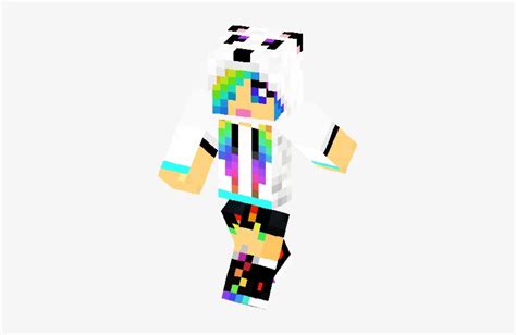 Rainbow Panda Girl Skin Minecraft Skin Girl Rainbow Free