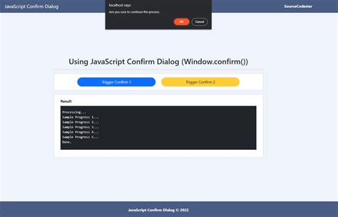 Using JavaScript Confirm Dialog Window Confirm Tutorial SourceCodester