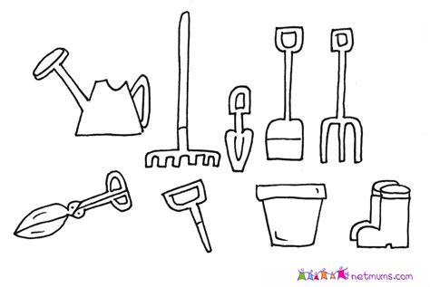 Gardening tools - Gardening pictures to print and colour - Netmums