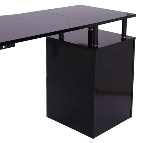 Works well as computer desk, study writing table, home office desk. Corner Study Table L shaped for Computer Desk PC Laptop ...