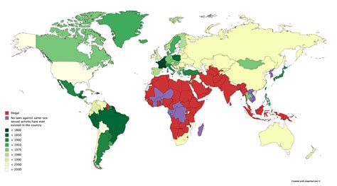 Year In Which Same Sex Sexual Activity Became Legal By Country Rmapporn