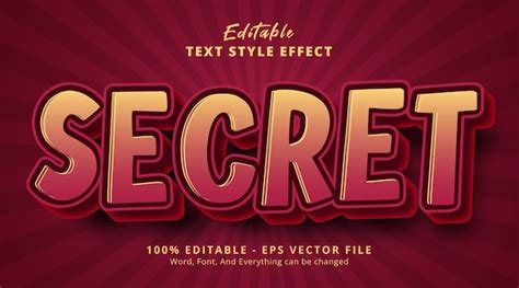 Premium Vector Secret Text On Poster Headline Style Effect Editable