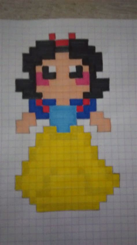 Cahier pixel art quadrille petits. Blanche-Neige en Pixel Art (Disney) | Pixel art, Pixel art ...