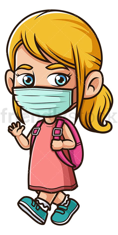 Choose from over a million free vectors, clipart graphics, vector art images, design templates, and illustrations created by artists worldwide! School Girl With Face Mask Cartoon Vector Clipart ...