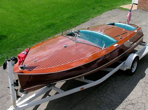 Chris Craft 1950 19 Racing Runabout Wooden Boats Mahogany Boat