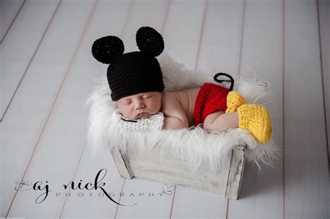 Newborn Mickey Mouse Photo prop by MilkMoneyCrochet on Etsy | Baby ...
