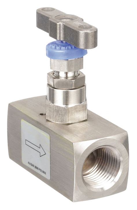 Parker Needle Valve Straight Fitting Stainless Steel 12 In Pipe
