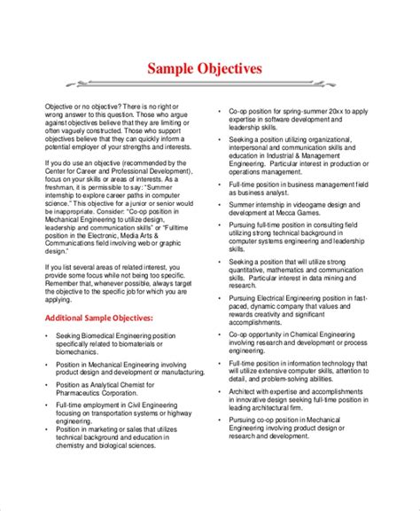Free 40 Sample Objectives In Pdf Ms Word