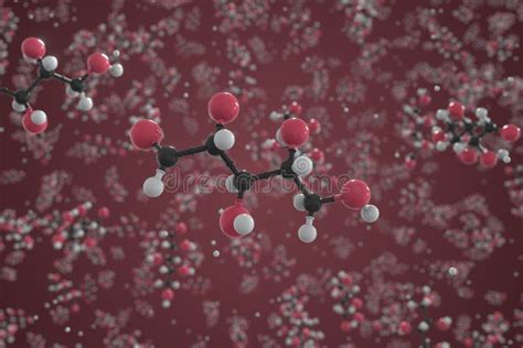 Modelo Molecular Científico De La Molécula De Ribosa Representación 3d