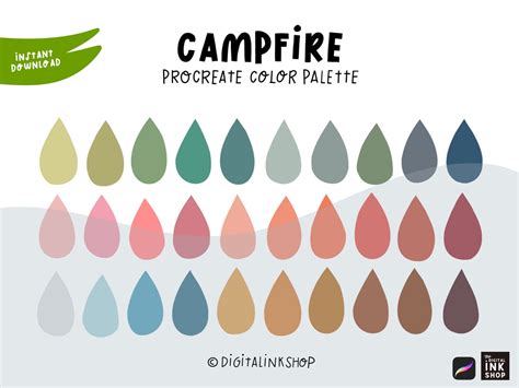 Procreate Color Palette Campfire Colors Procreate Color Swatches