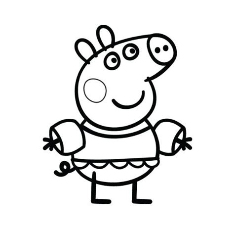 Disegni di peppa pig da colorare. Peppa Pig con braccioli disegno da colorare gratis ...