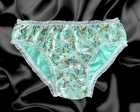 Mint Green Satin Floral Frilly Lace Sissy Bikini Knickers Panties Size 10 20 £13 99 Picclick Uk