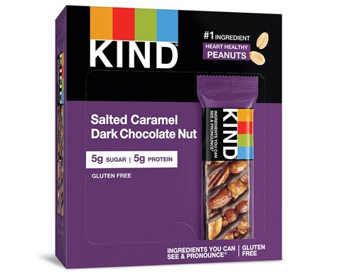 kind salted caramel and dark chocolate nut bars kind