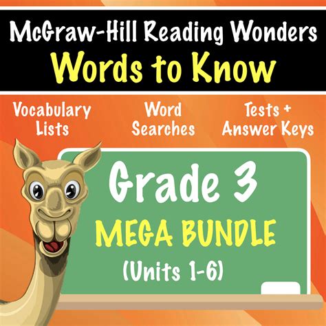 Grade 3 Mcgraw Hill Reading Wonders Words To Know Word List Test