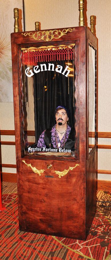 The pictures show her standing behind a table (not. Fortune teller booth at a carnival-themed event | Theme ...