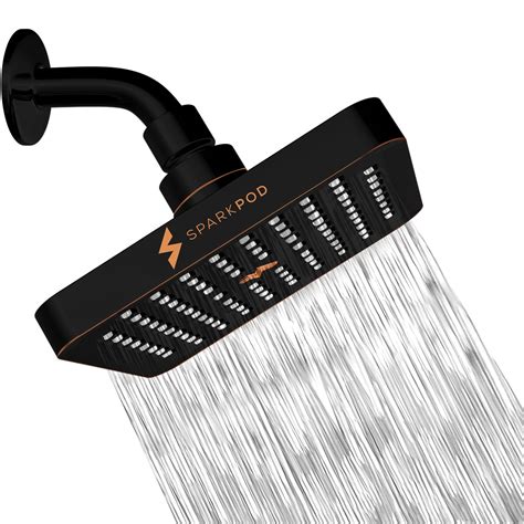 Sparkpod Shower Head High Pressure Rain 6 Square Luxury Polished