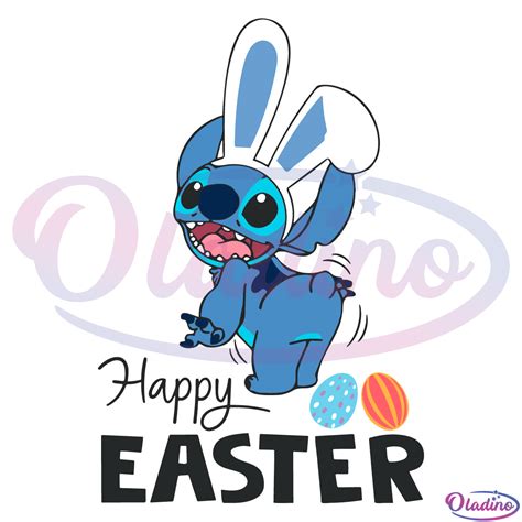 Stitch Happy Easter Svg Digital File Easter Egg Svg