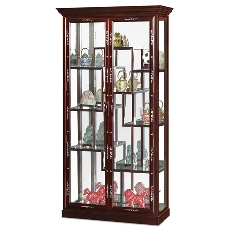 Dark Cherry Rosewood Mother of Pearl Inlay Curio Cabinet ...