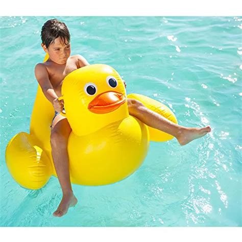 Yellow Duck Inflatable Pool Float For Adult Children Ride On Swimming
